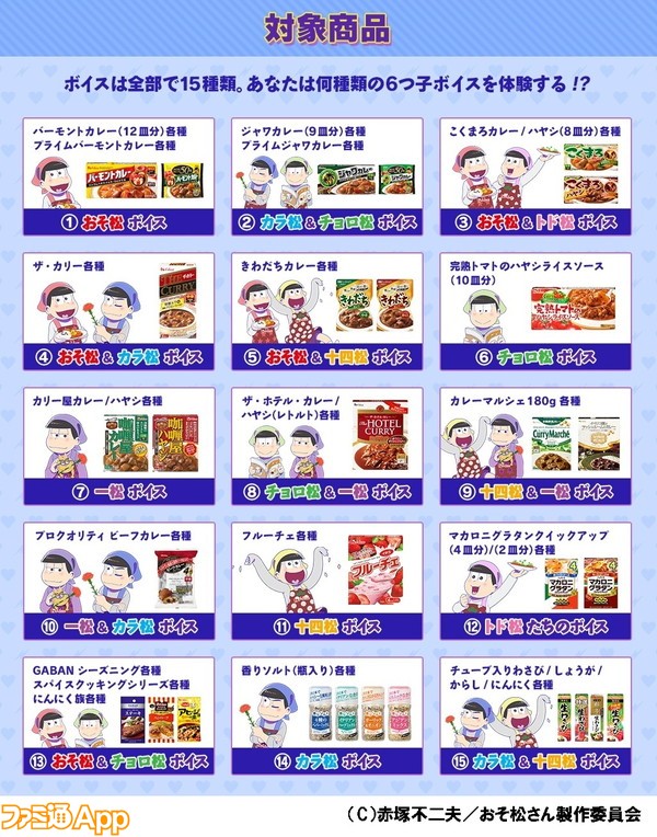 おそ松さん ハウス食品コラボでオリジナルボイスが聴けるキャンペーン開催 ビーズログ Com