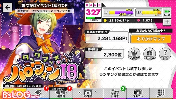 ハロウィン18最終結果